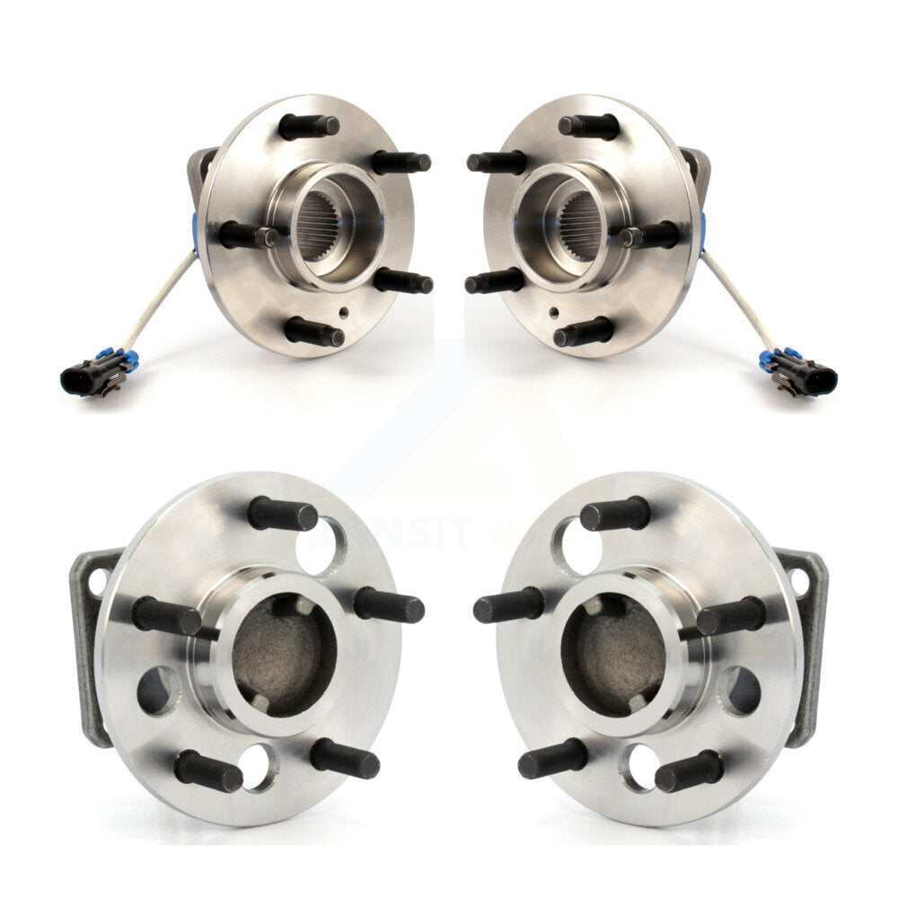 Front Rear Wheel Bearing & Hub Assembly Kit For Pontiac Aztek FWD with Non-ABS