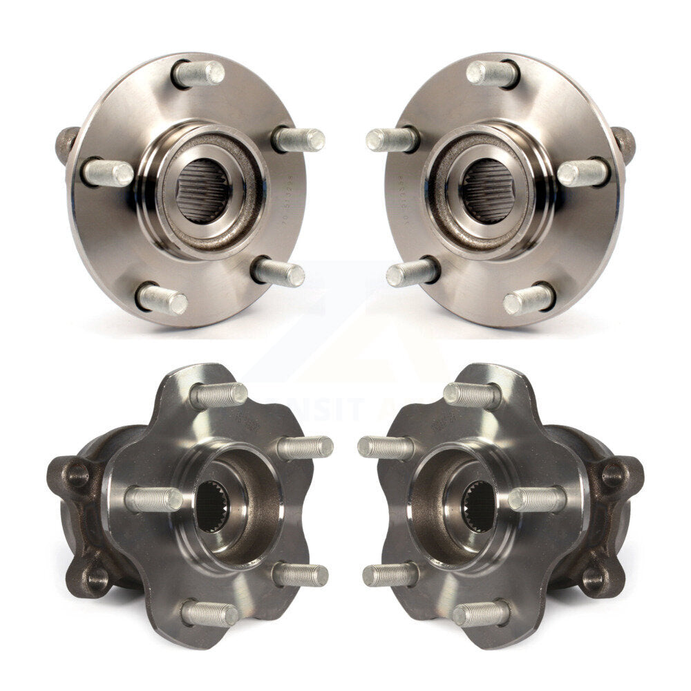 Front Rear Wheel Bearing Hub Assembly Kit For 2014-2015 Nissan Rogue Select AWD