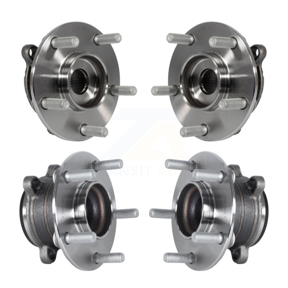 Front Rear Wheel Bearing & Hub Assembly Kit For 2014-2018 Mazda 3 Sport