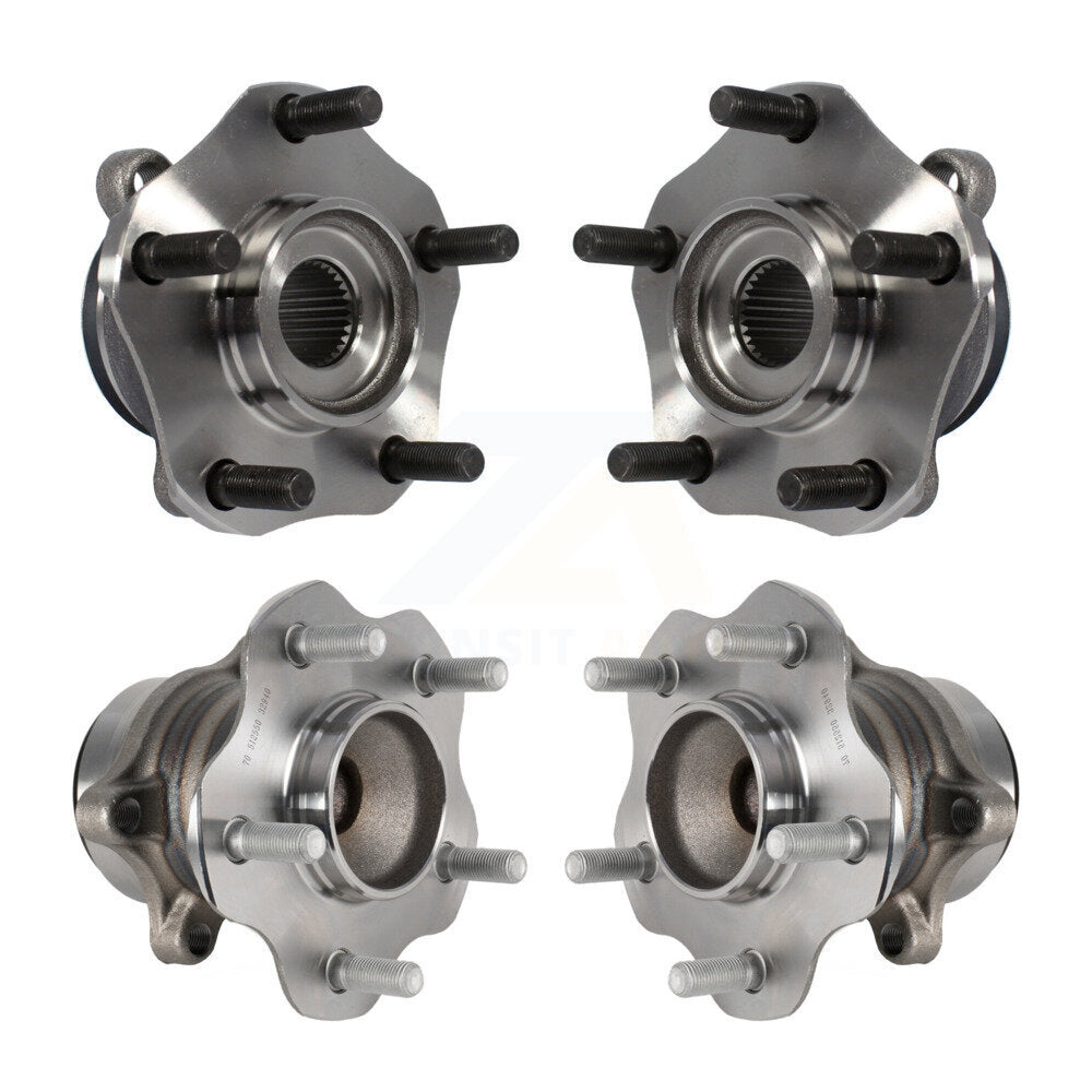Front Rear Wheel Bearing & Hub Assembly Kit For 2013-2017 Nissan LEAF