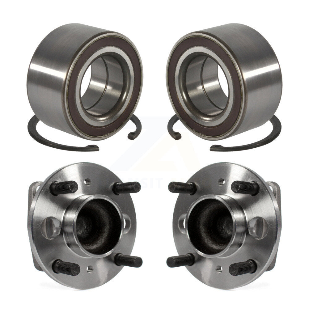 Front Rear Wheel Bearing And Hub Assembly Kit For 2011-2013 Ford Fiesta