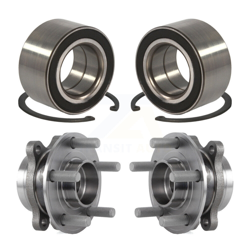 Front Rear Wheel Bearing And Hub Assembly Kit For 2015 Ford Edge AWD