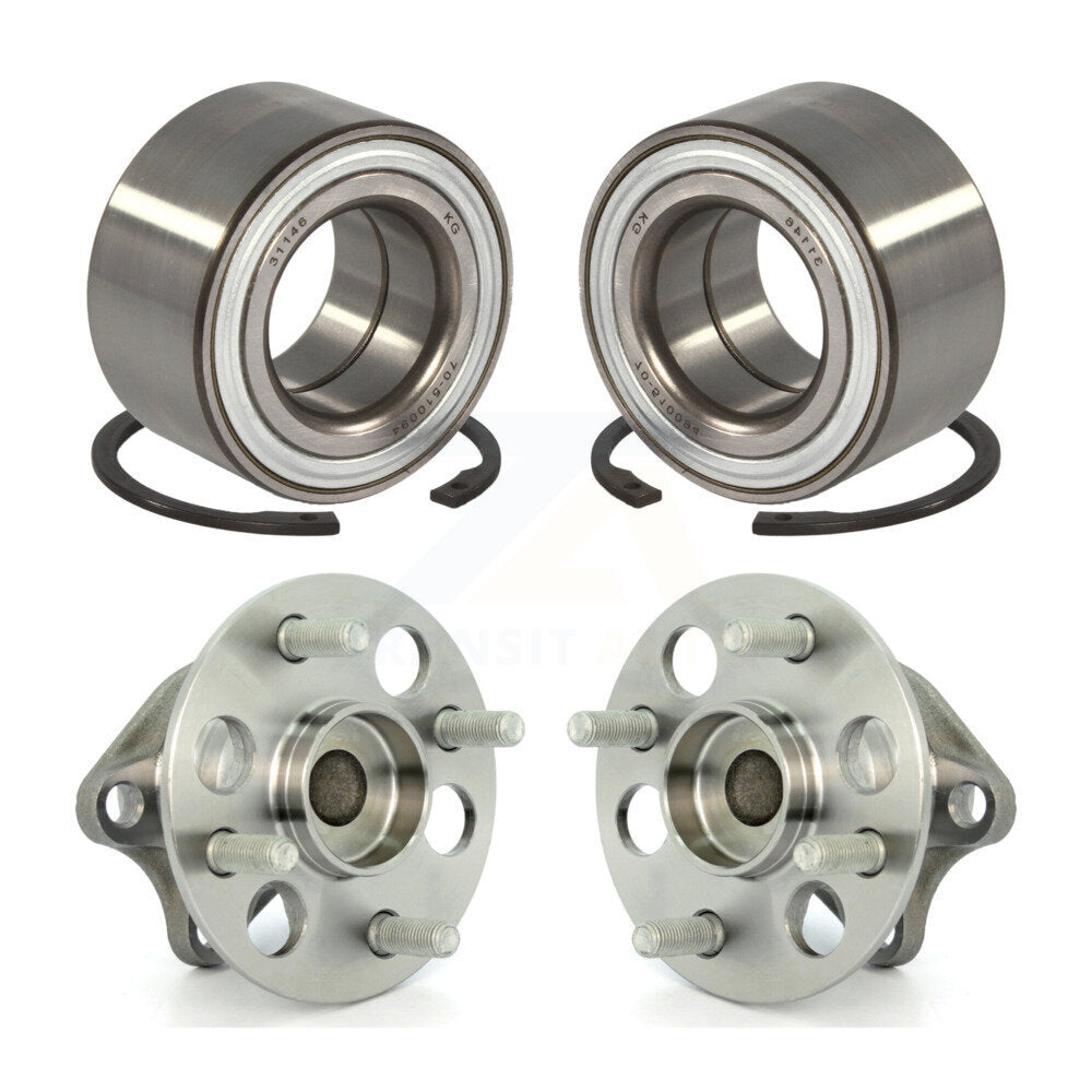 Front Rear Wheel Bearing And Hub Assembly Kit For 2006-2007 Toyota Yaris Non-ABS