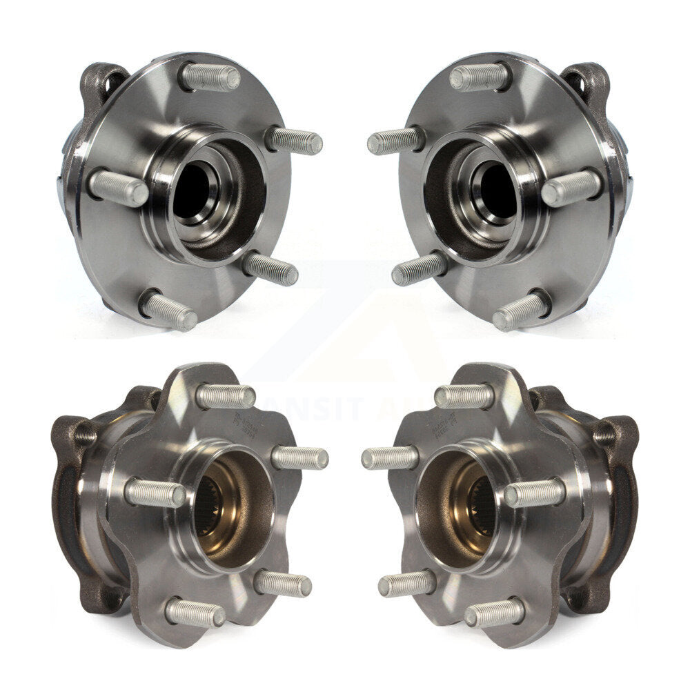 Front Rear Wheel Bearing & Hub Assembly Kit For 2006-2008 INFINITI M35 RWD
