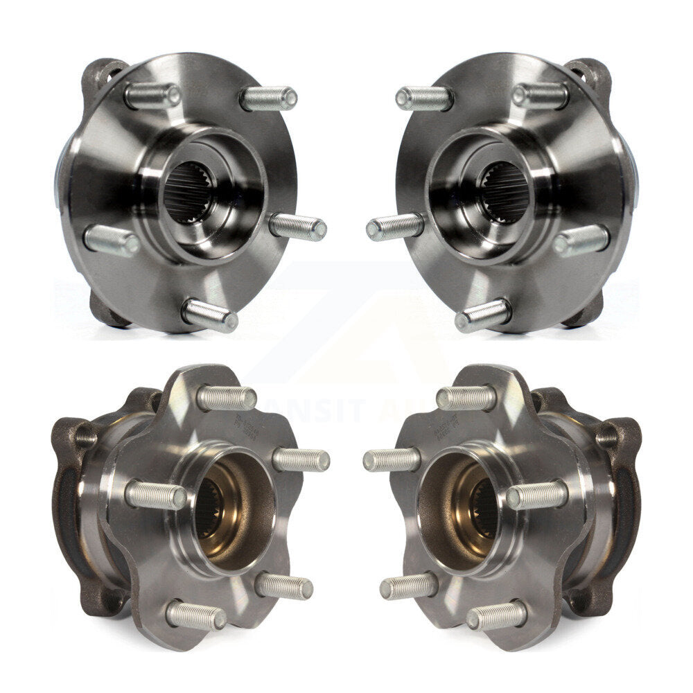 Front Rear Wheel Bearing & Hub Assembly Kit For 2006-2008 INFINITI M35 AWD