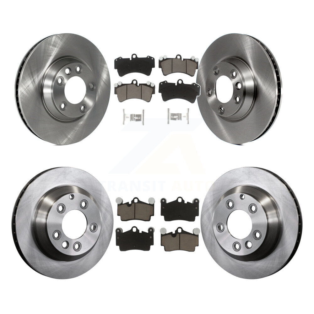 Front Rear Disc Brake Rotor Ceramic Pad Kit (6Pc) For Audi Q7 Volkswagen Touareg