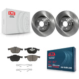 Front Brake Rotors & Ceramic Pad Kit For Ford Escape Volvo C-Max S40 C70 C30 V50