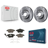 Front Brake Rotor Ceramic Pad Kit For Volkswagen Jetta Beetle Golf Rabbit Eos A3
