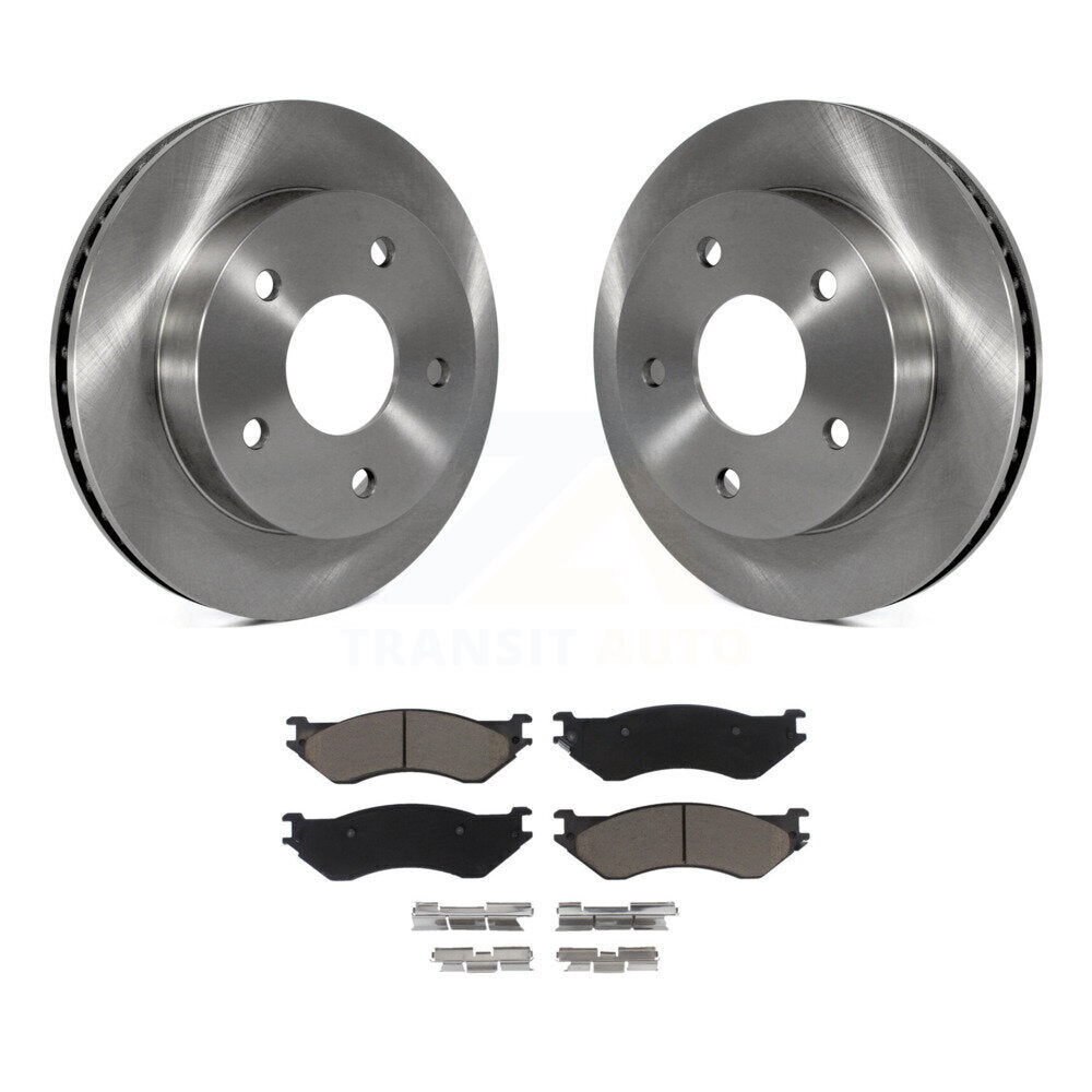 Front Disc Brake Rotors And Ceramic Pads Kit For 2000-2001 Dodge Ram 1500 RWD