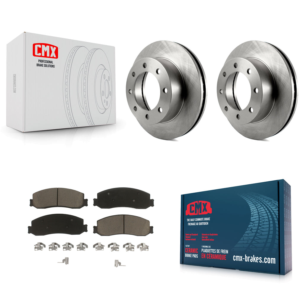 Front Disc Brake Rotors And Ceramic Pads Kit For Ford F-350 Super Duty F-250 4WD