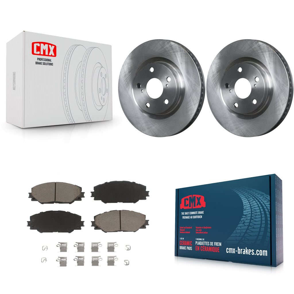 Front Brake Rotor & Ceramic Pad Kit For Toyota RAV4 Scion tC Matrix Pontiac Vibe