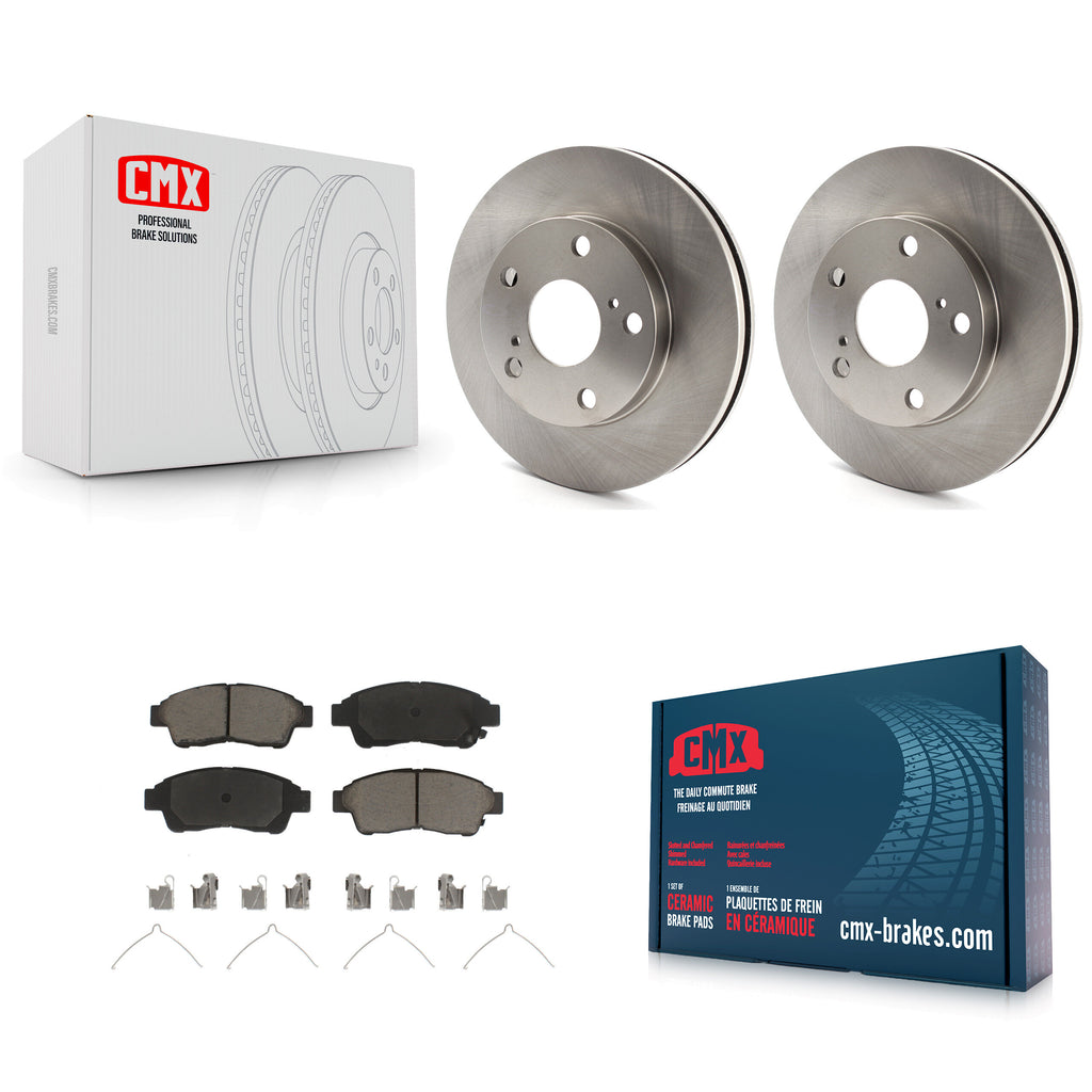 Front Disc Brake Rotors And Ceramic Pads Kit For Toyota Camry 2.2L
