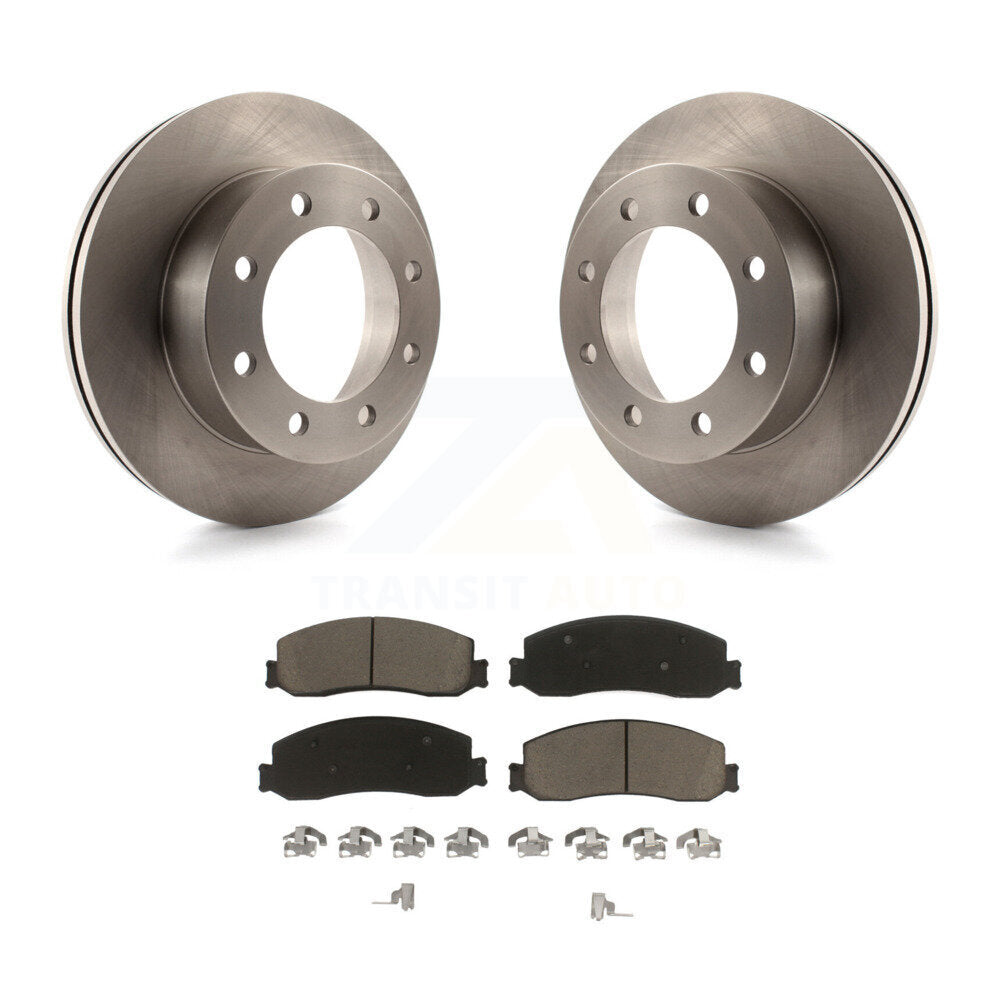 Front Disc Brake Rotors And Ceramic Pads Kit For Ford F-350 Super Duty F-450