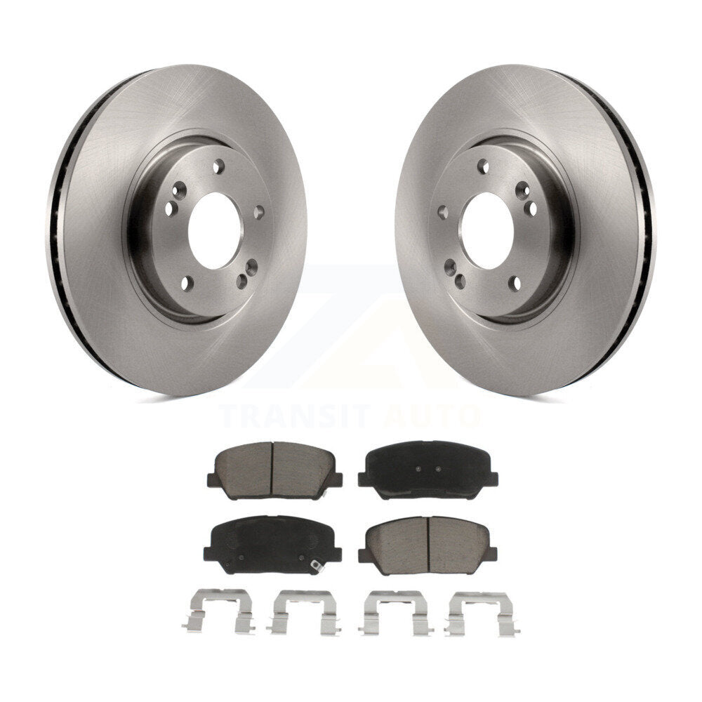 Front Disc Brake Rotors And Ceramic Pads Kit For Kia Forte Forte5 Koup