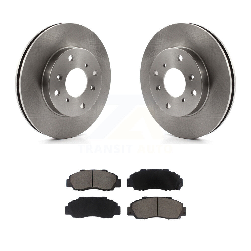 Front Disc Brake Rotors And Ceramic Pads Kit For 1993-1994 Honda Prelude VTEC