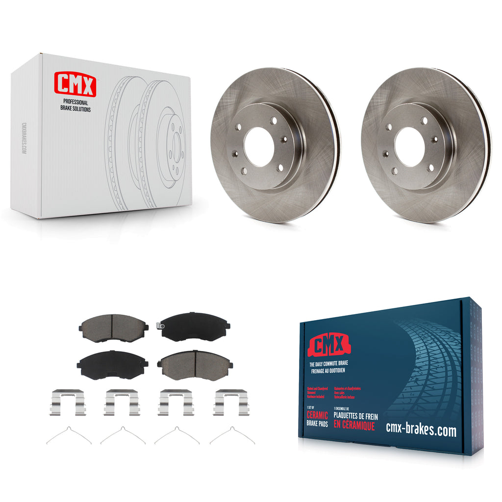 Front Disc Brake Rotors & Ceramic Pad Kit For Hyundai Sonata Kia Optima Magentis
