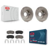 Front Disc Brake Rotors & Ceramic Pad Kit For Hyundai Sonata Kia Optima Magentis