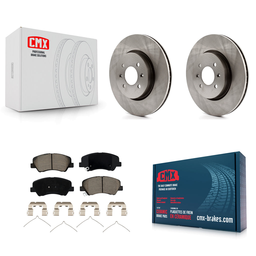 Front Disc Brake Rotors And Ceramic Pads Kit For Kia Rio Hyundai Accent