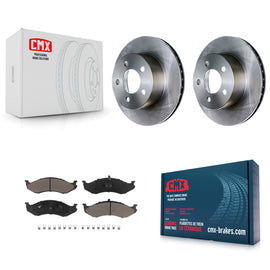Front Brake Rotor & Ceramic Pad Kit For Jeep Wrangler Cherokee Grand Comanche TJ