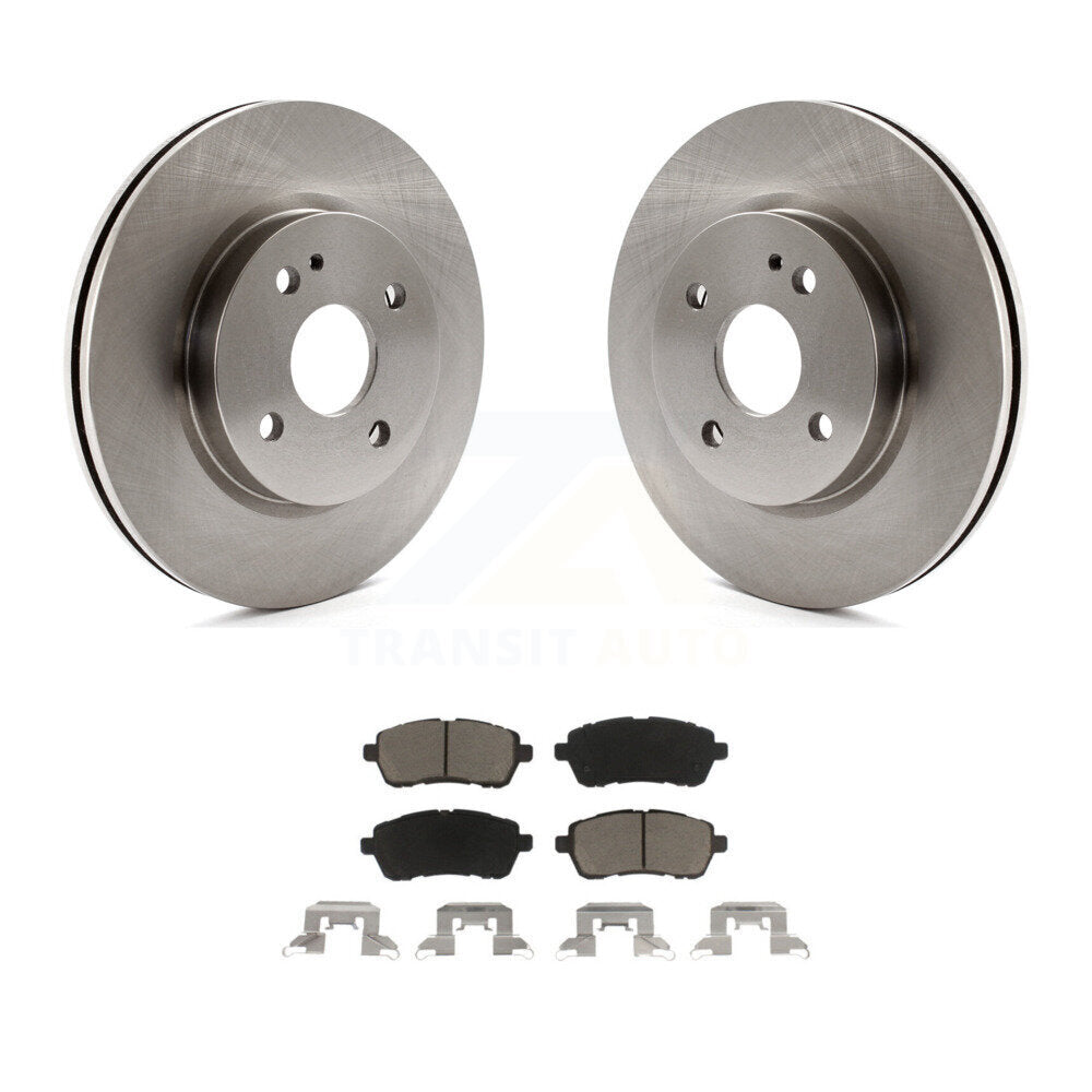 Front Disc Brake Rotors And Ceramic Pads Kit For 2011-2014 Mazda 2