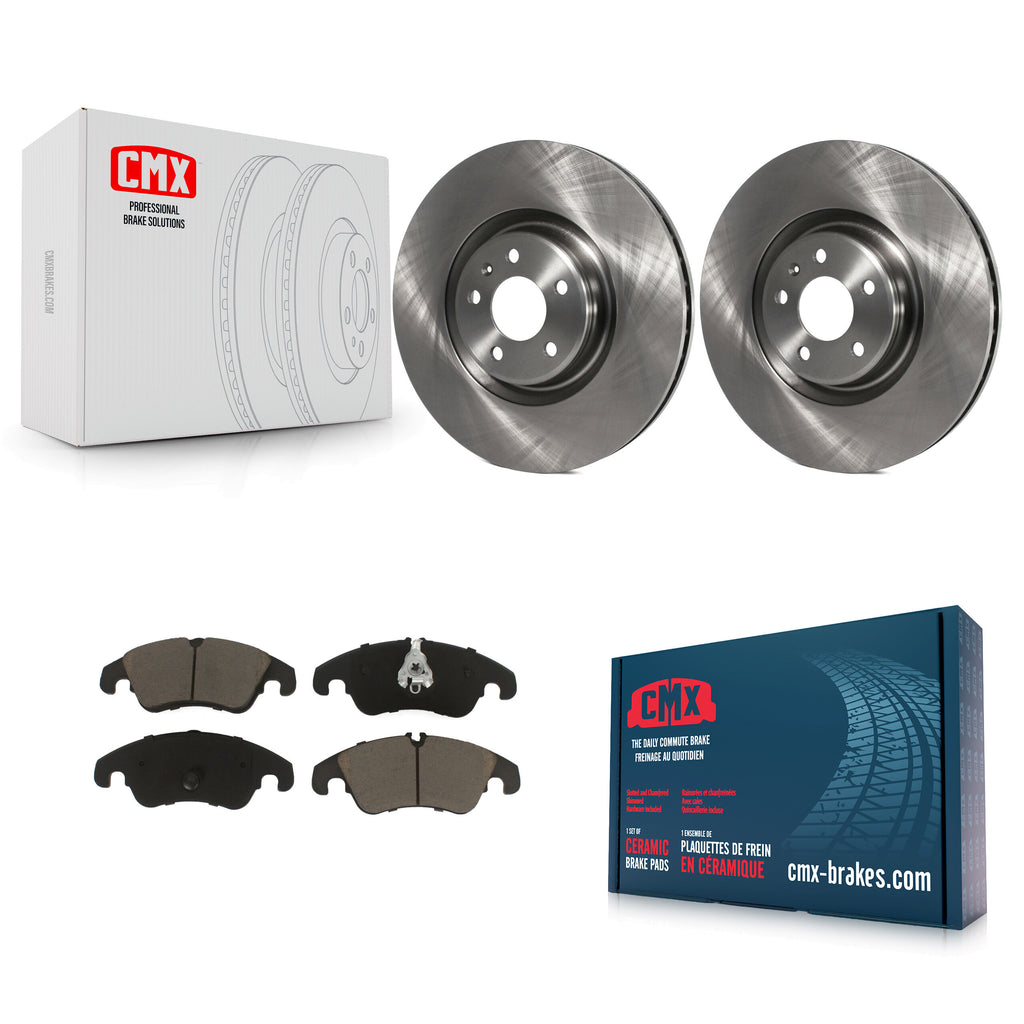 Front Disc Brake Rotors And Ceramic Pads Kit For Audi A6