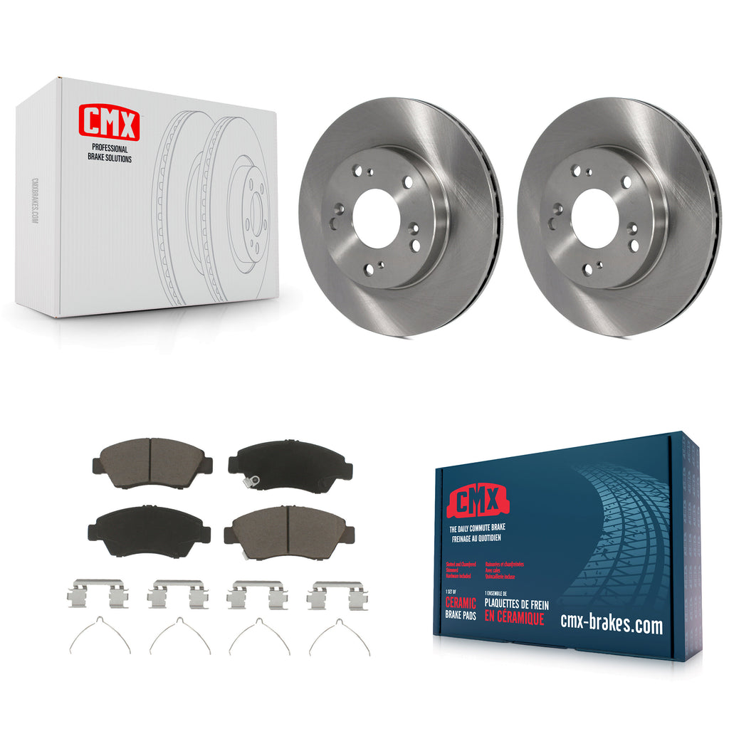 Front Disc Brake Rotors And Ceramic Pads Kit For Honda Civic Acura RSX CR-Z