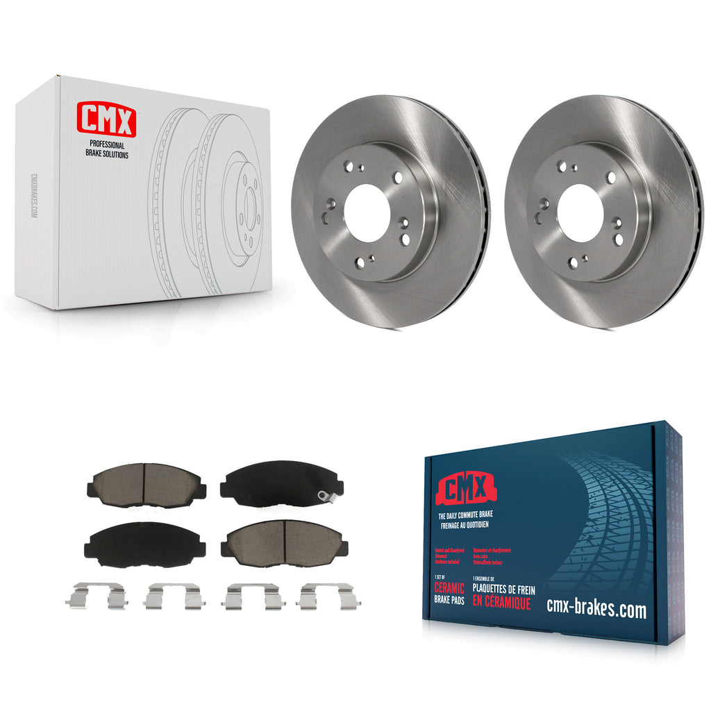 Front Disc Brake Rotors And Ceramic Pads Kit For Honda Civic