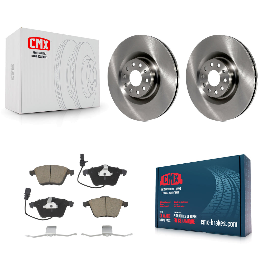 Front Disc Brake Rotors And Ceramic Pads Kit For Volkswagen Passat CC Golf R R32