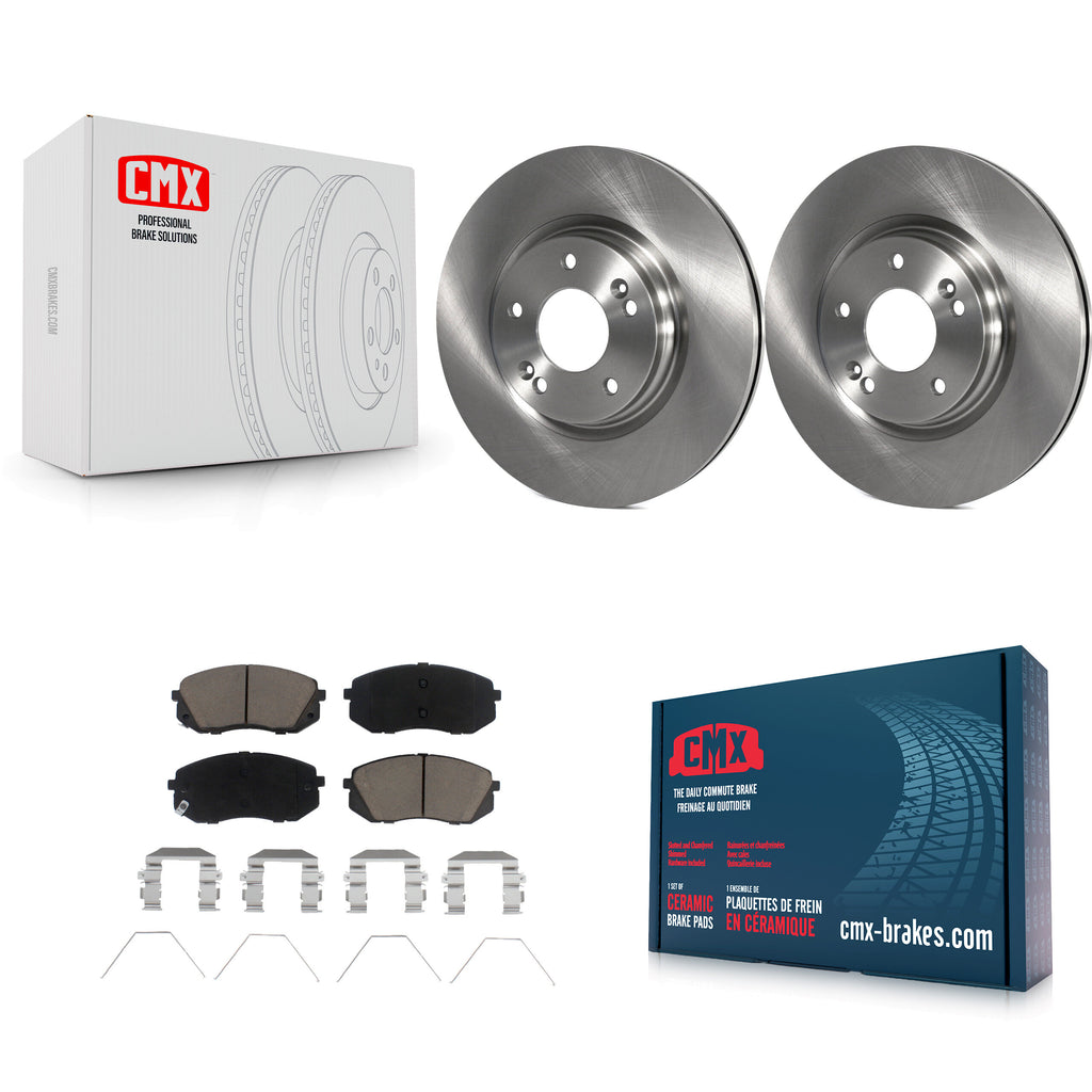 Front Brake Rotors Ceramic Pad Kit For Kia Soul Hyundai Kona Elantra GT Veloster