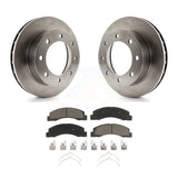 Front Brake Rotors Ceramic Pad Kit For Ford F-250 Super Duty F-350 Excursion 4WD