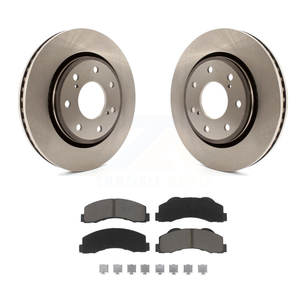 Front Brake Rotor And Ceramic Pad Kit For 2010-2014 Ford F-150 With 7 Lug Wheels