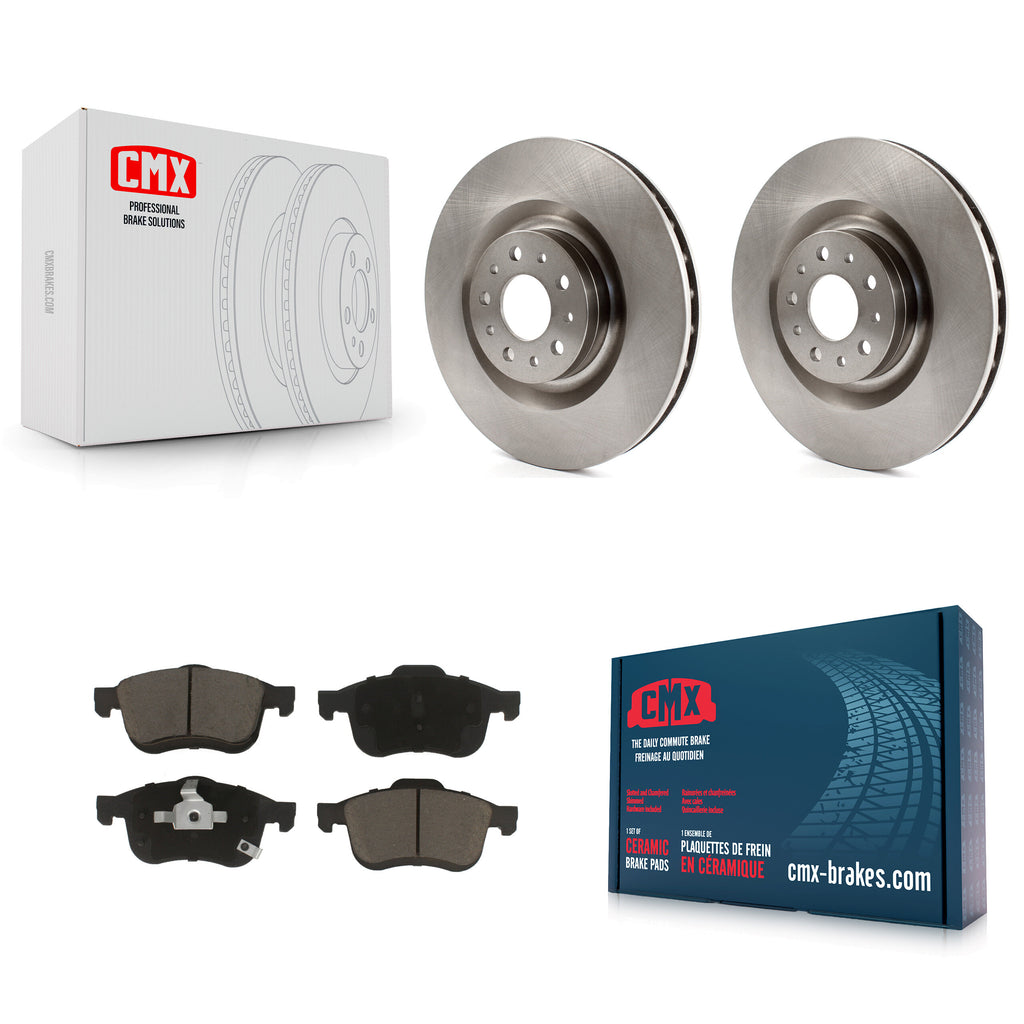 [Front] 2014-2020 Fiat 500L Premium OE Brake Rotors & Ceramic Pads Kit For Max Braking