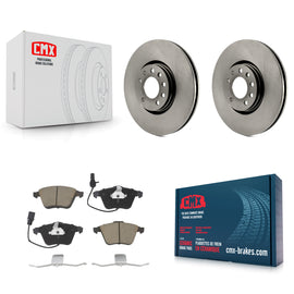 Front Brake Rotors Ceramic Pad Kit For 10-11 Saab 9-3X With 314mm Diameter Rotor