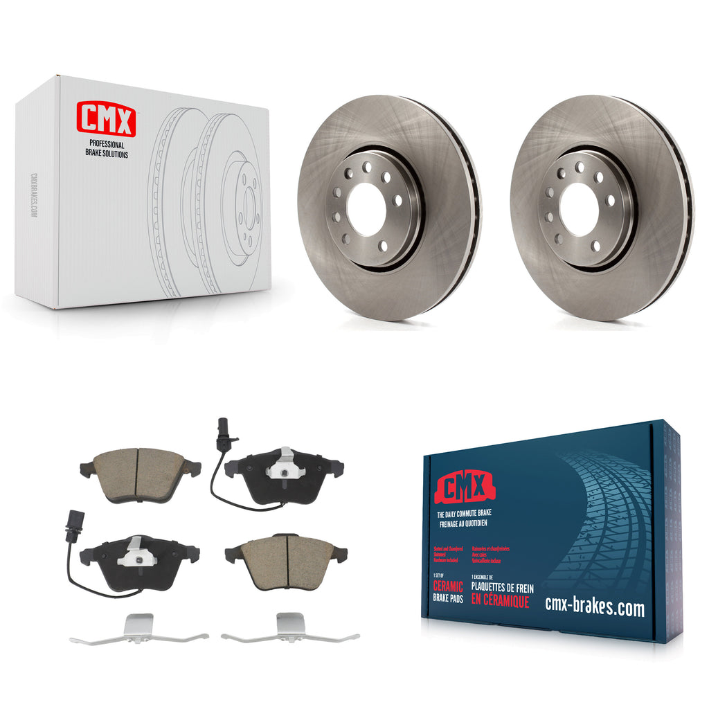 Front Brake Rotor & Ceramic Pad Kit For 2010 Saab 9-3X With 302mm Diameter