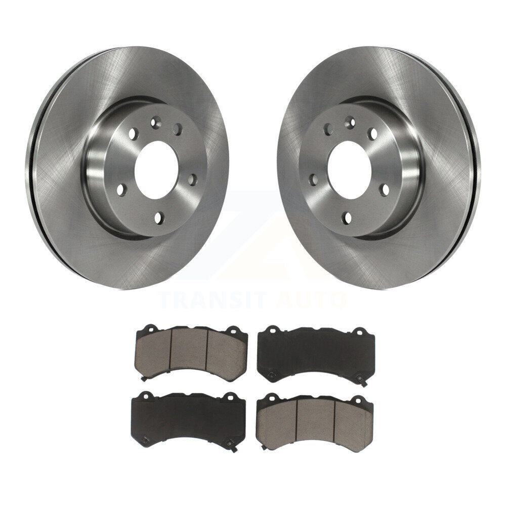 Front Brake Rotors Ceramic Pad Kit For 17 Cadillac ATS With 300mm Diameter Rotor