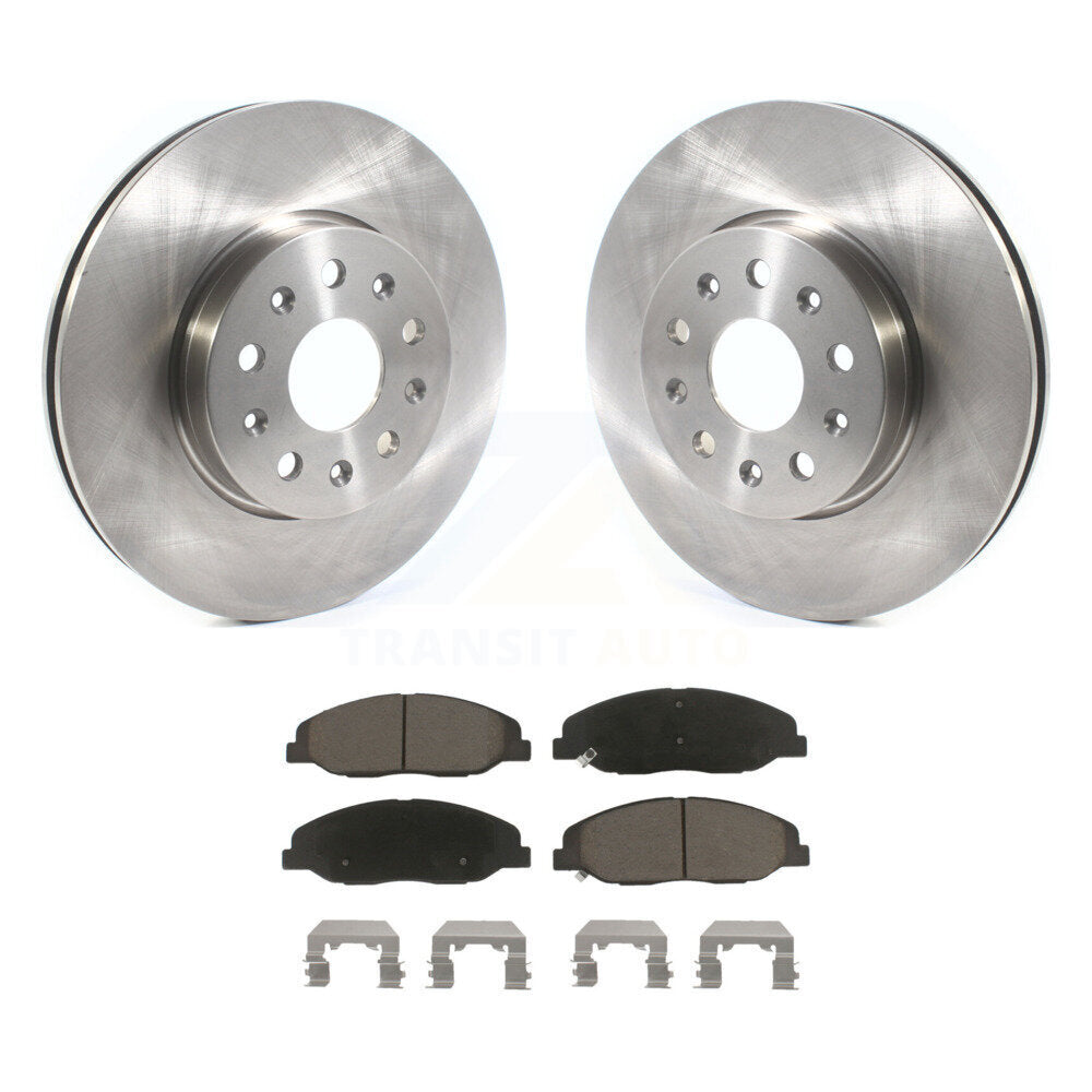 Front Brake Rotor And Ceramic Pad Kit For Cadillac CTS Without Heavy Duty Brakes