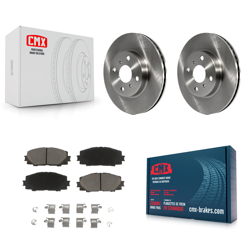 Front Disc Brake Rotors And Ceramic Pads Kit For Toyota Yaris Prius C Scion iQ