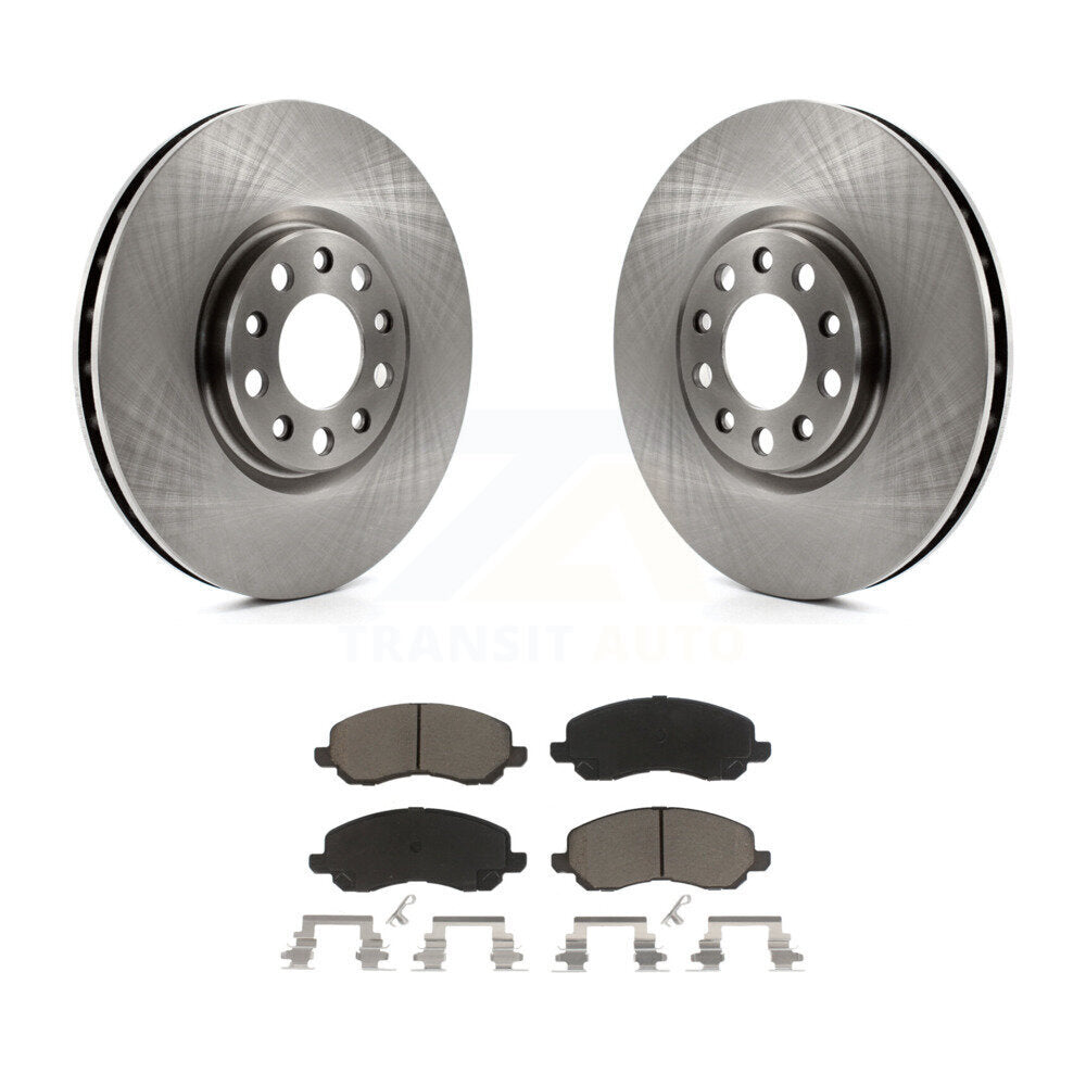 Front Brake Rotors Ceramic Pad Kit For 17 Jeep Compass With 305mm Diameter Rotor