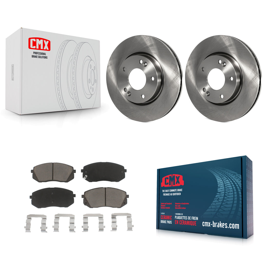 [Front] 2010-2012 Kia Rondo Premium OE Brake Rotors & Ceramic Pads Kit For Max Braking