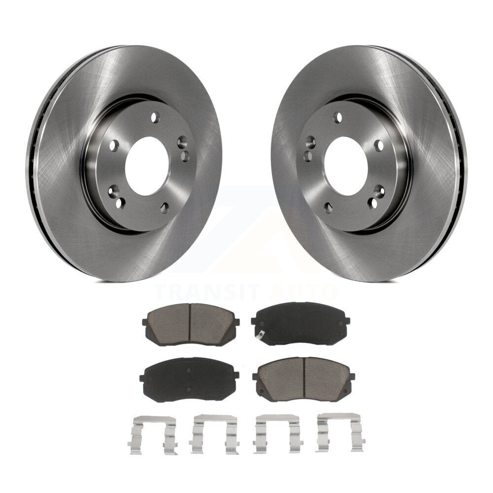 Front Disc Brake Rotors And Ceramic Pads Kit For 2007-2009 Kia Rondo