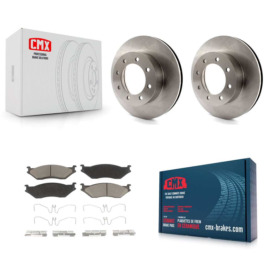Front Disc Brake Rotor And Ceramic Pad Kit For Ford E-550 Super Duty F-450 F-550