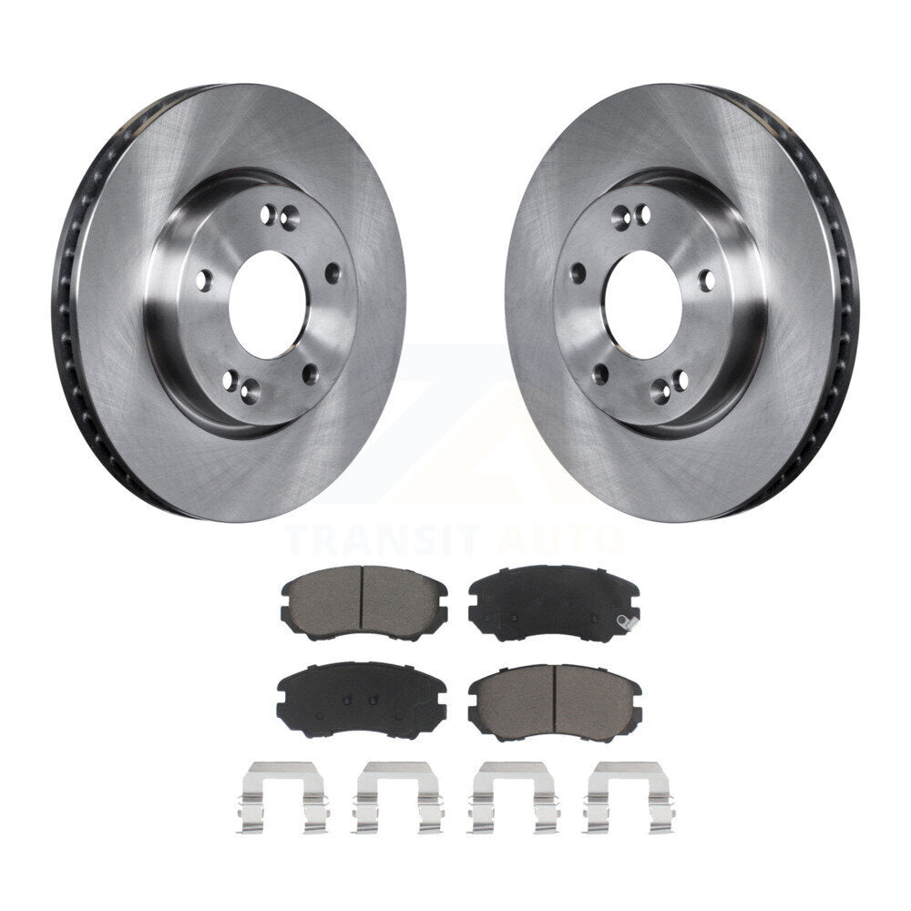 Front Disc Brake Rotors And Ceramic Pads Kit For 2010-2011 Kia Soul 2.0L