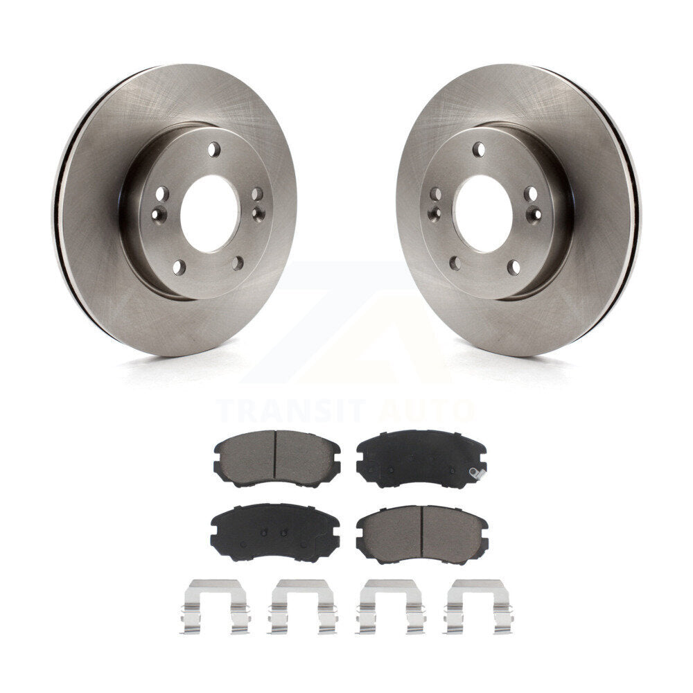 Front Disc Brake Rotors And Ceramic Pads Kit For 2010-2011 Kia Soul 1.6L