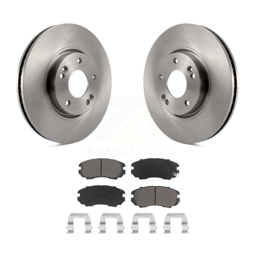 Front Disc Brake Rotors And Ceramic Pads Kit For 2006-2010 Hyundai Sonata 3.3L