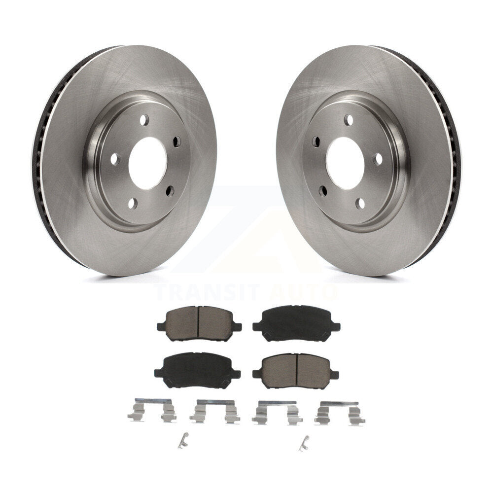 Front Disc Brake Rotor Ceramic Pad Kit For 2010 Pontiac G5 With Rear Brakes