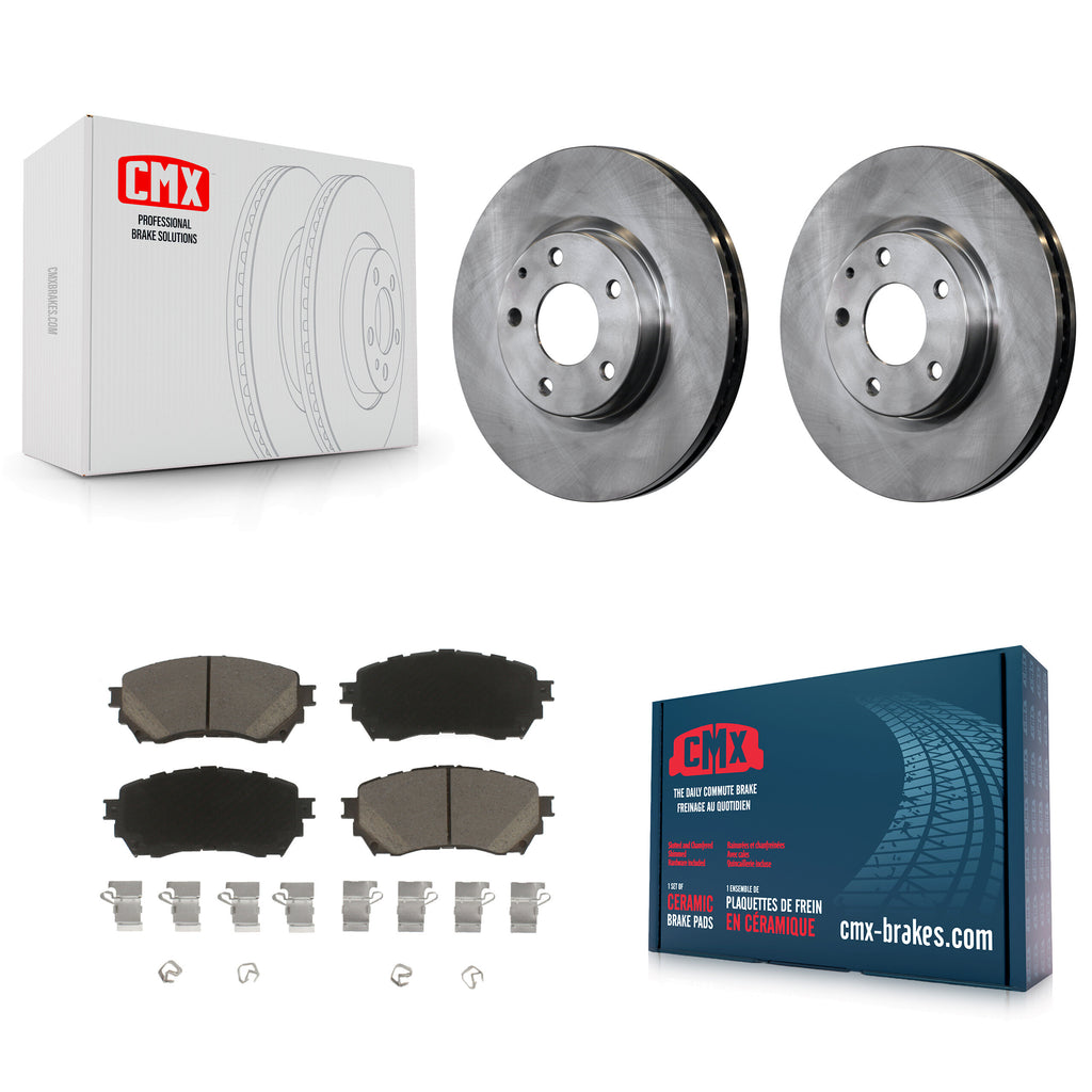 Front Disc Brake Rotors And Ceramic Pads Kit For Mazda 6