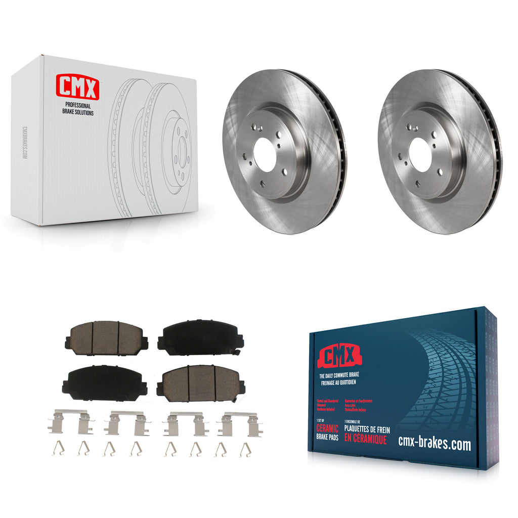 Front Disc Brake Rotors And Ceramic Pads Kit For Honda CR-V