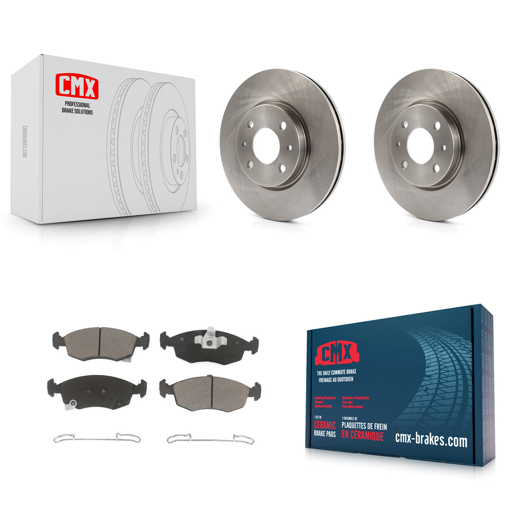 Front Disc Brake Rotors And Ceramic Pads Kit For Fiat 500