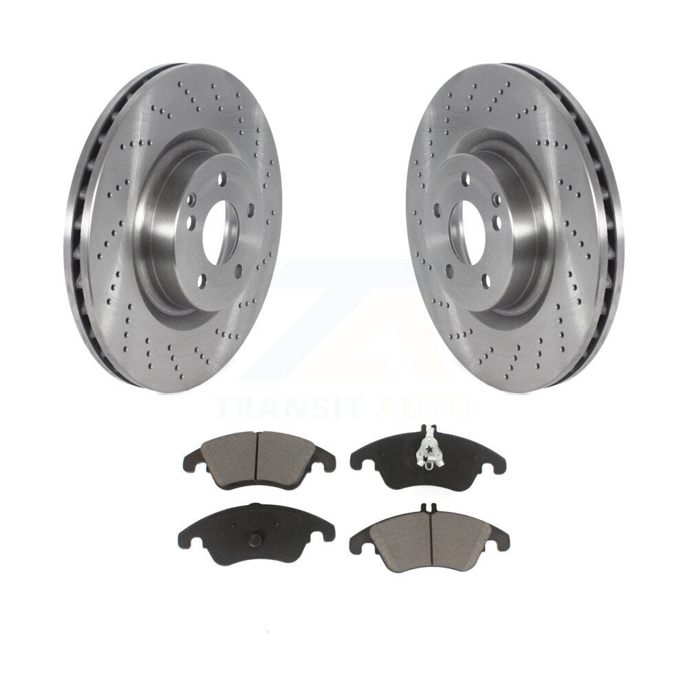 Front Disc Brake Rotors And Ceramic Pads Kit For Mercedes-Benz C250 E400 E550