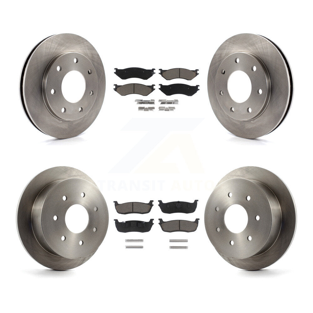 Front Rear Disc Brake Rotors And Ceramic Pads Kit For Ford F-150 F-250 HD 4WD